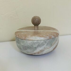 Threshold designed with Studio McGee 5” Round Marble Box with Lid Natural Stone